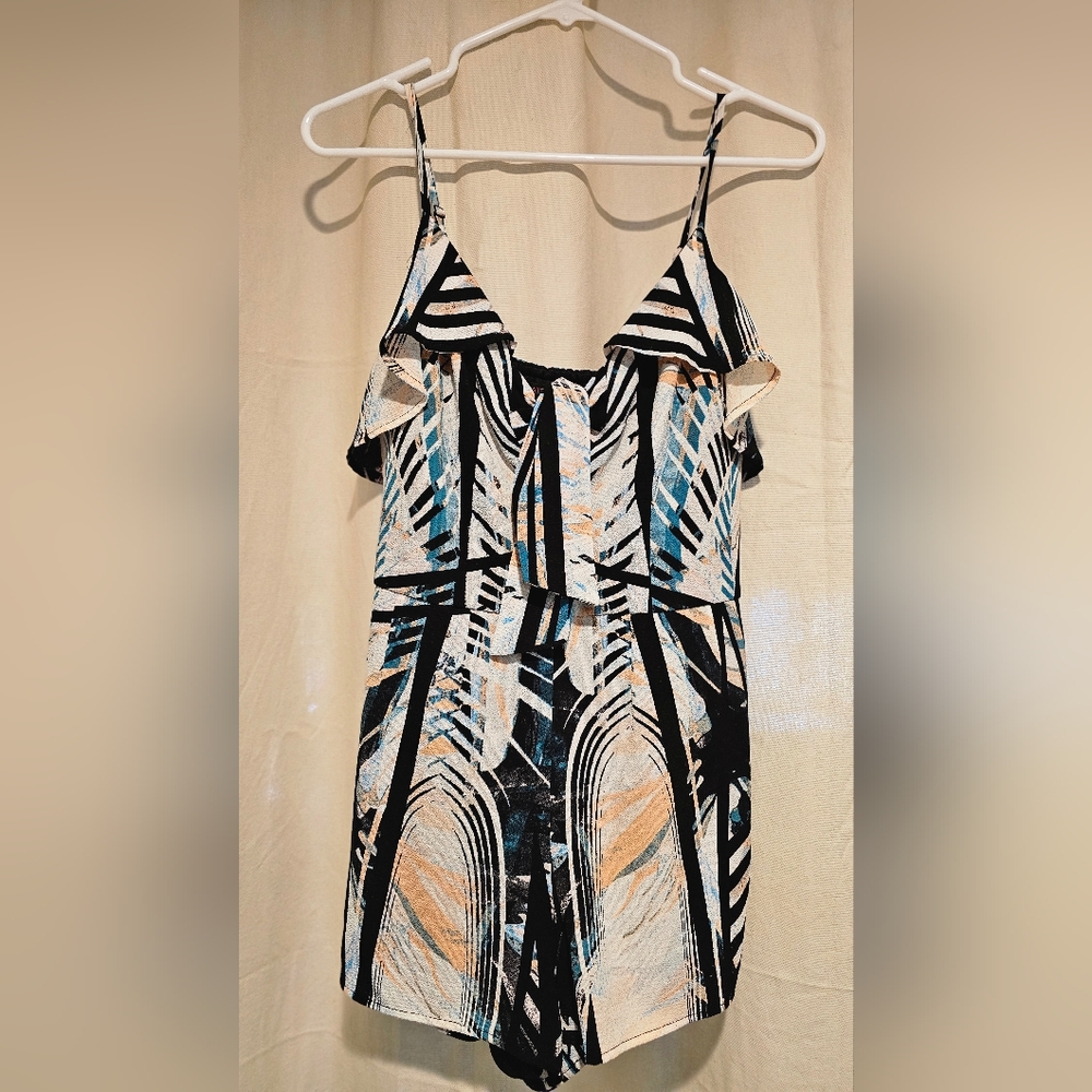 Material Girl Black and Blue Abstract Dress